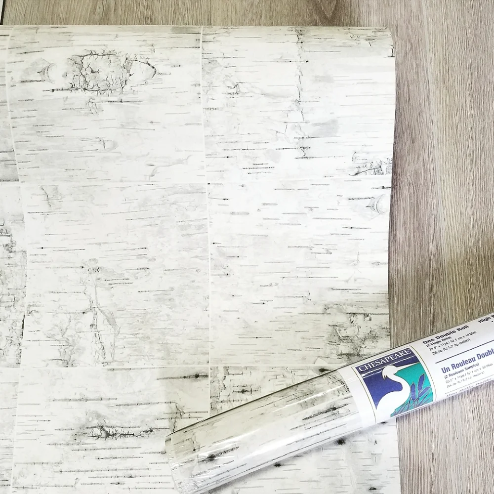 Wallpaper Border Birch Champlain Wood Grid